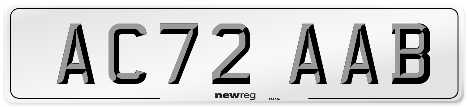 AC72 AAB Number Plate from New Reg